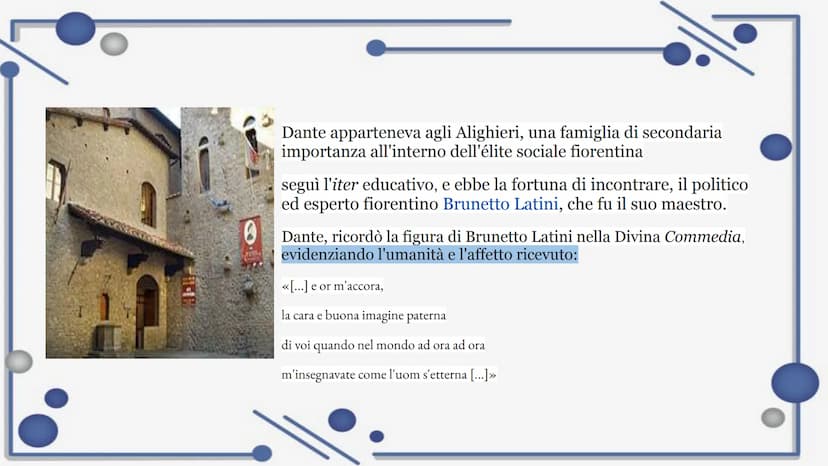 Dante
la sua
biografia
pixel Dante Alighieri, è stato uno dei più grandi poeti italiani ed è
considerato una delle tre corone della letterat