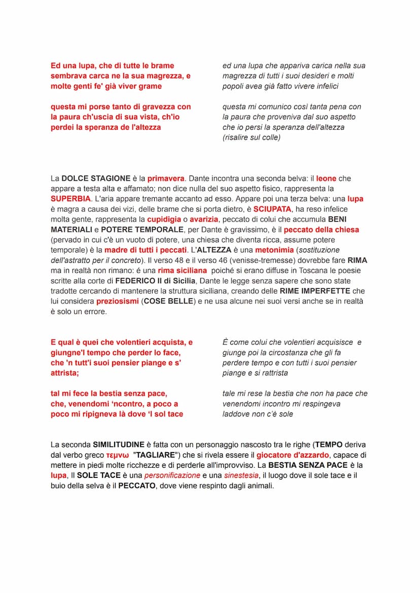 Inferno: Canto 1
È il canto proemiale a tutta l'opera, contiene la ragione per cui il viaggio si svolge e deve
dare delle informazioni su ch
