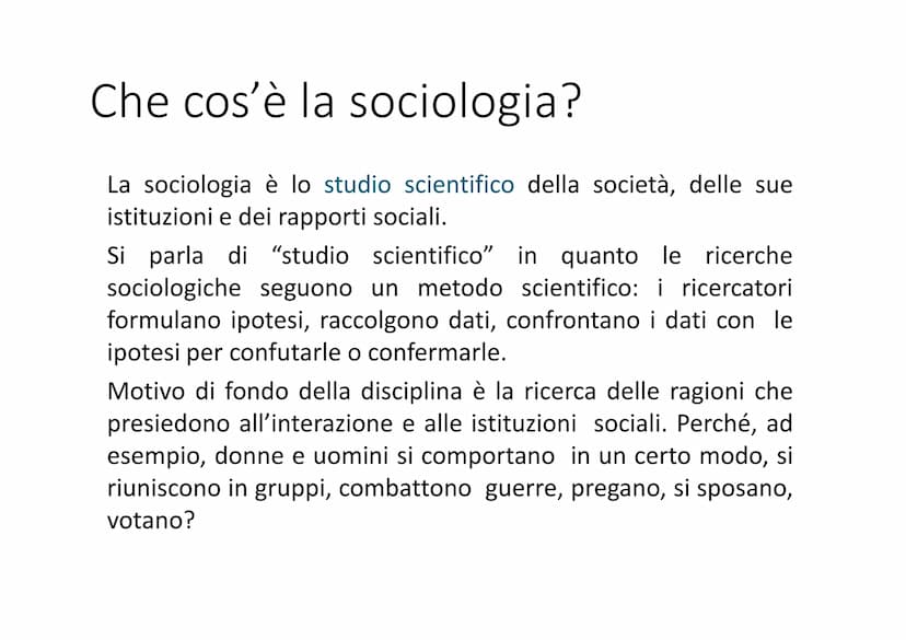 SOCIOLOGIA Perché la sociologial
●
. L'oggetto della sociologia è il mondo in cui
viviamo.
C.
Ciò implica fare delle teorie, utilizzare quel