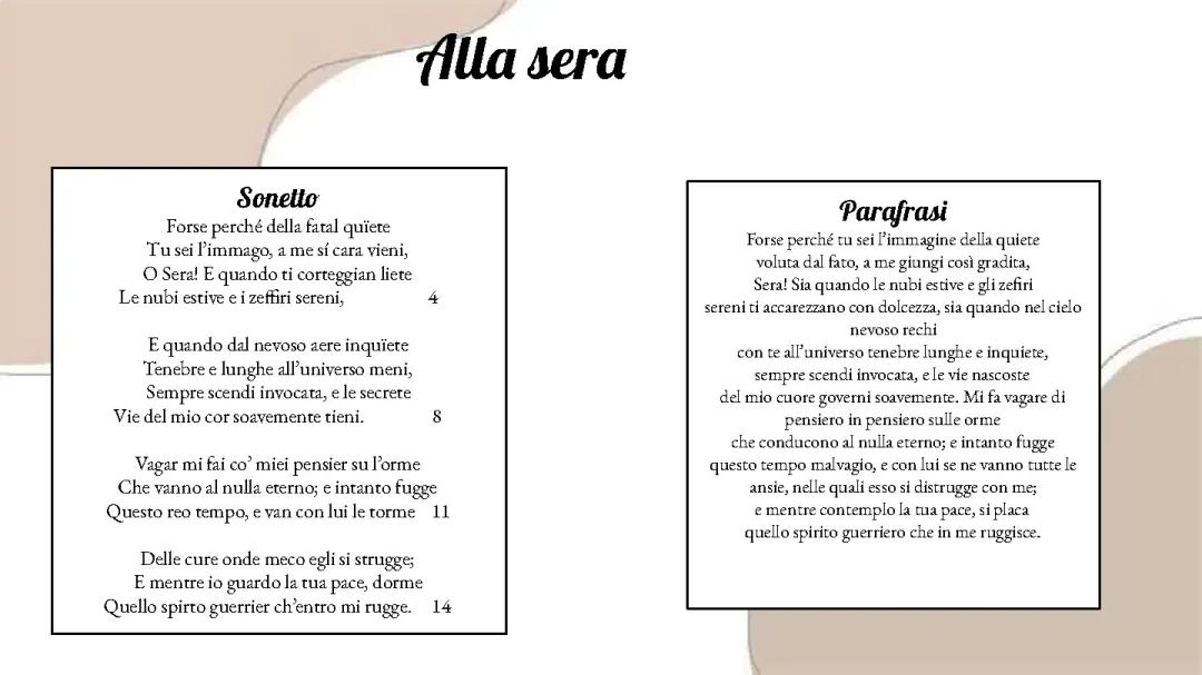 Alla sera - Ugo Foscolo 