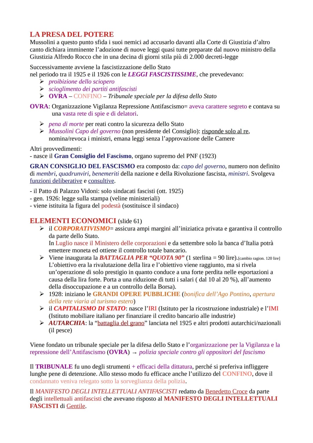 
<p>Il Fascismo è un movimento fondato da Mussolini nel 1919, che ha preso piede come reazione e conseguenza alla crisi politica, economica,