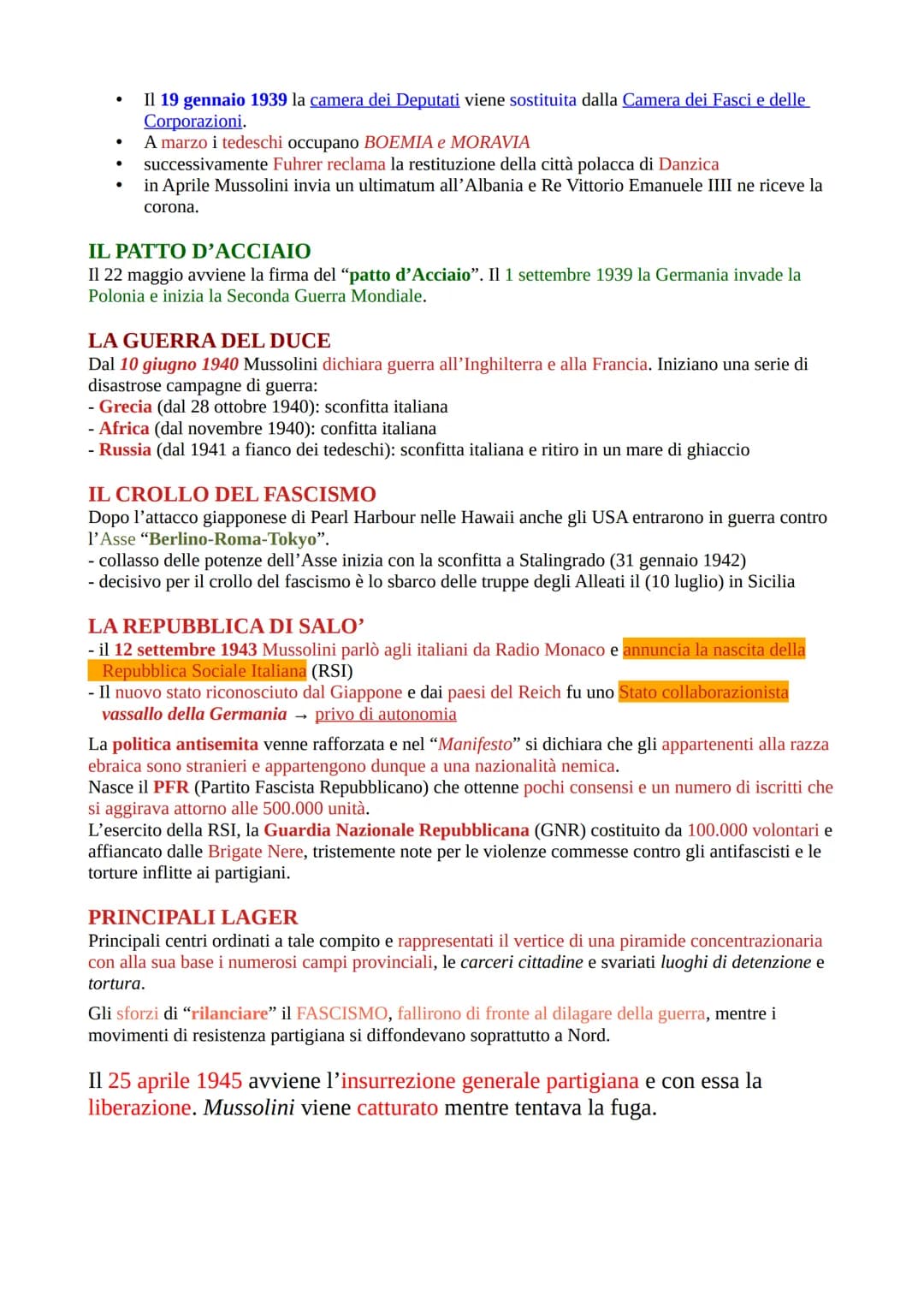 
<p>Il Fascismo è un movimento fondato da Mussolini nel 1919, che ha preso piede come reazione e conseguenza alla crisi politica, economica,