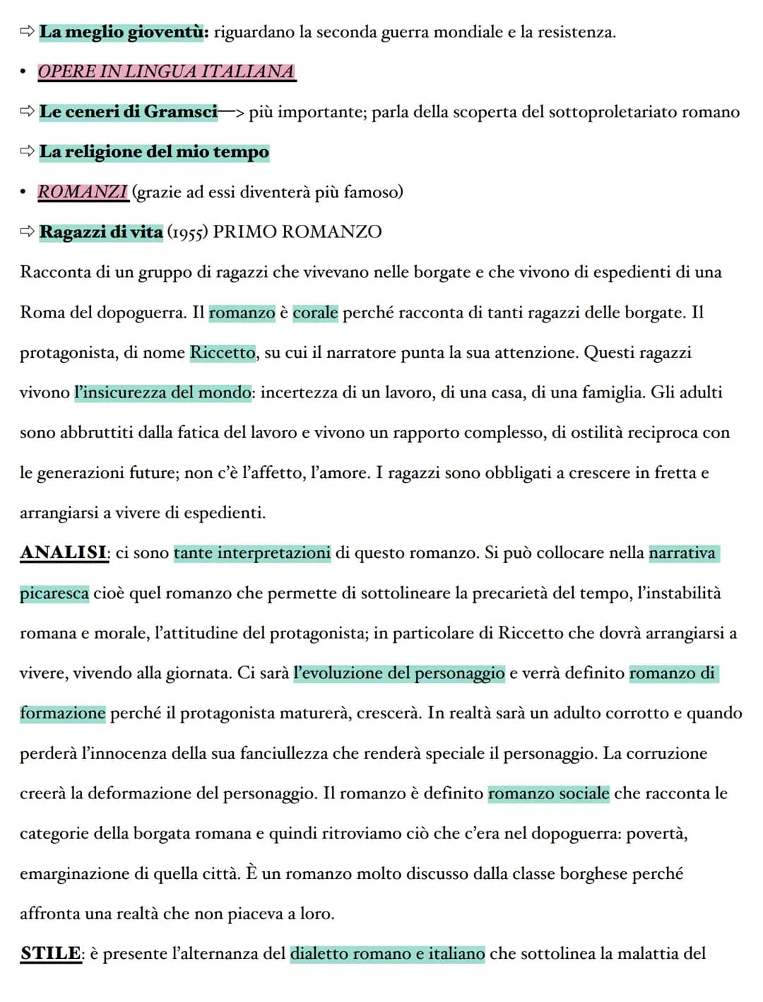 Pier Paolo Pasolini (1922-1975)
Pasolini rappresenta l'intellettuale più importante del '900 che ha sperimentato tutti i generi
letterari: è