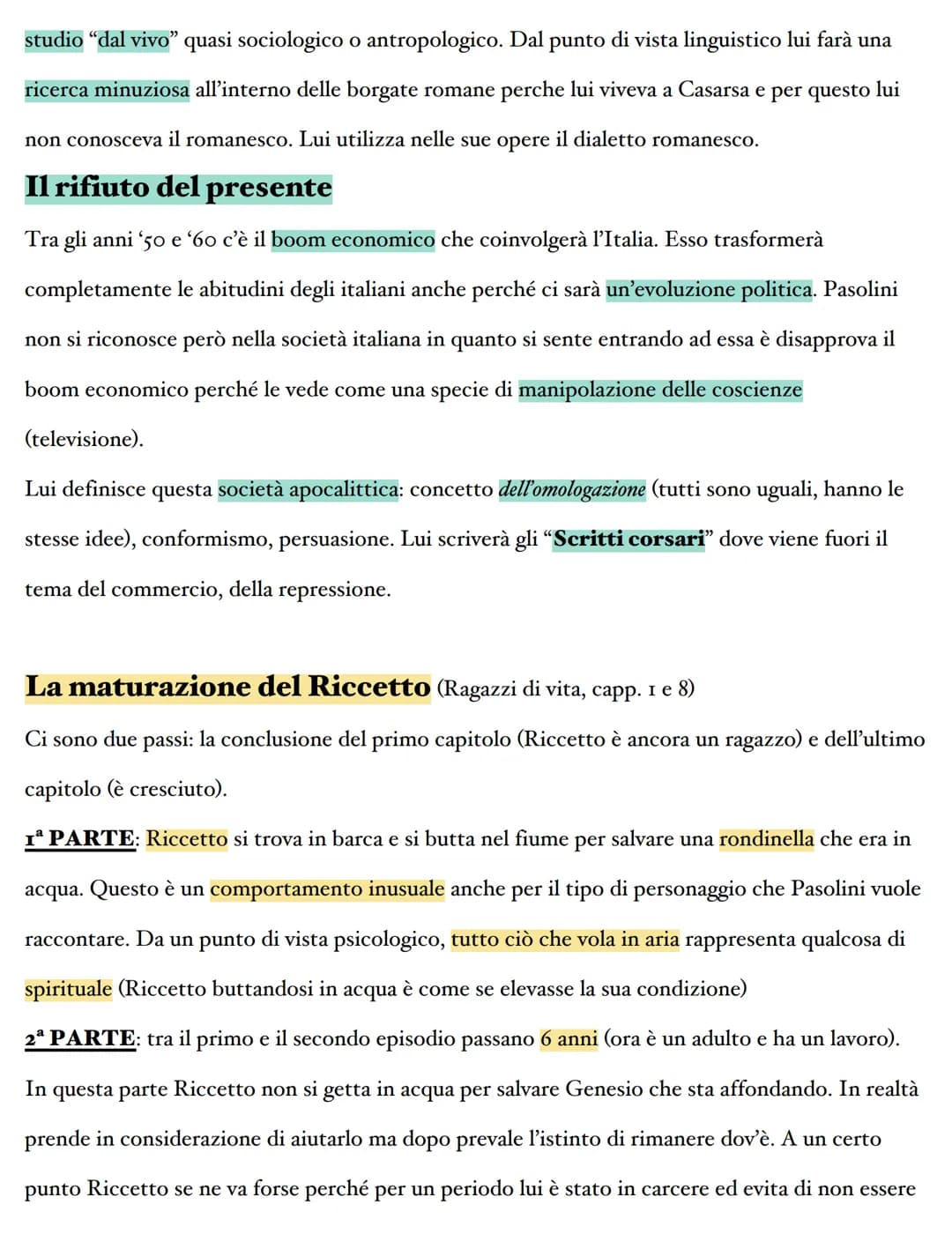 Pier Paolo Pasolini (1922-1975)
Pasolini rappresenta l'intellettuale più importante del '900 che ha sperimentato tutti i generi
letterari: è