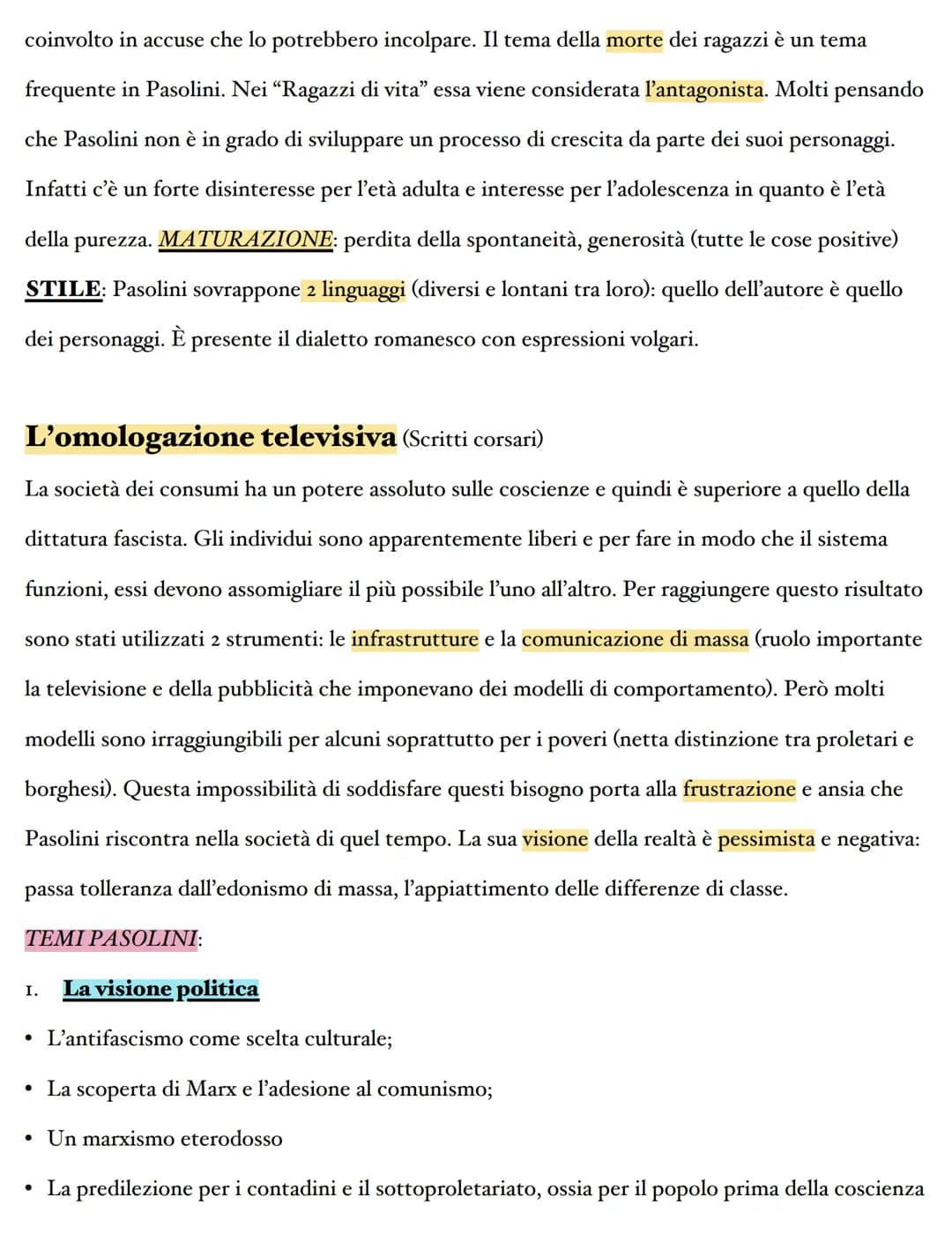 Pier Paolo Pasolini (1922-1975)
Pasolini rappresenta l'intellettuale più importante del '900 che ha sperimentato tutti i generi
letterari: è