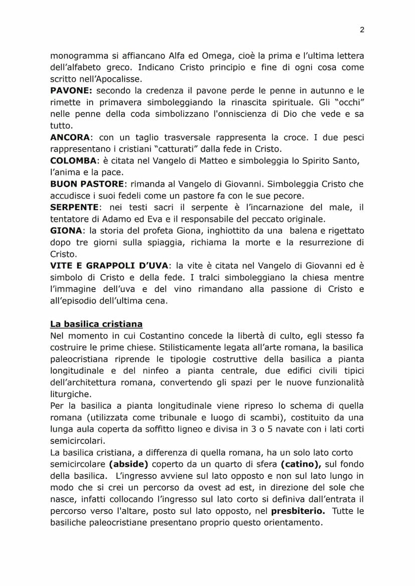 1
ARTE PALEOCRISTIANA
Primi luoghi di culto e sepoltura
Già a partire dal I sec. d.C. il messaggio cristiano si diffuse al di fuori della
Pa