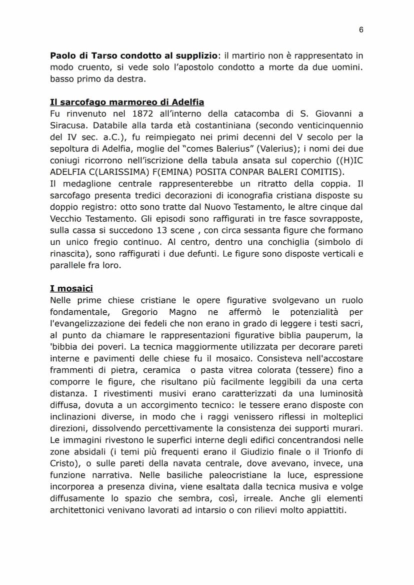 1
ARTE PALEOCRISTIANA
Primi luoghi di culto e sepoltura
Già a partire dal I sec. d.C. il messaggio cristiano si diffuse al di fuori della
Pa
