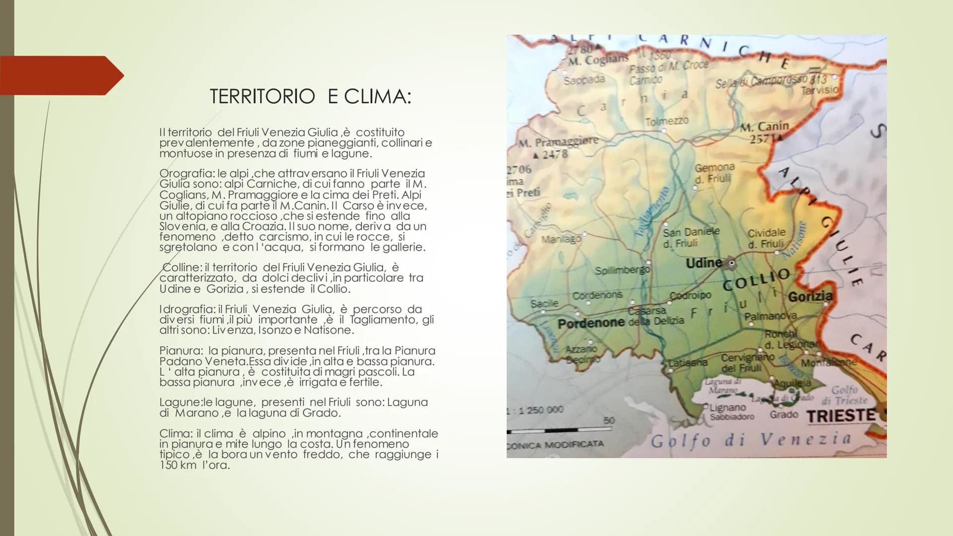 II FRIULI-VENEZIA- GIULIA.
Autore: Cimmino
Alessio. CONFINI:
IL Friuli Venezia Giulia, è una regione
dell'Italia nord orientale. Confina:a
n