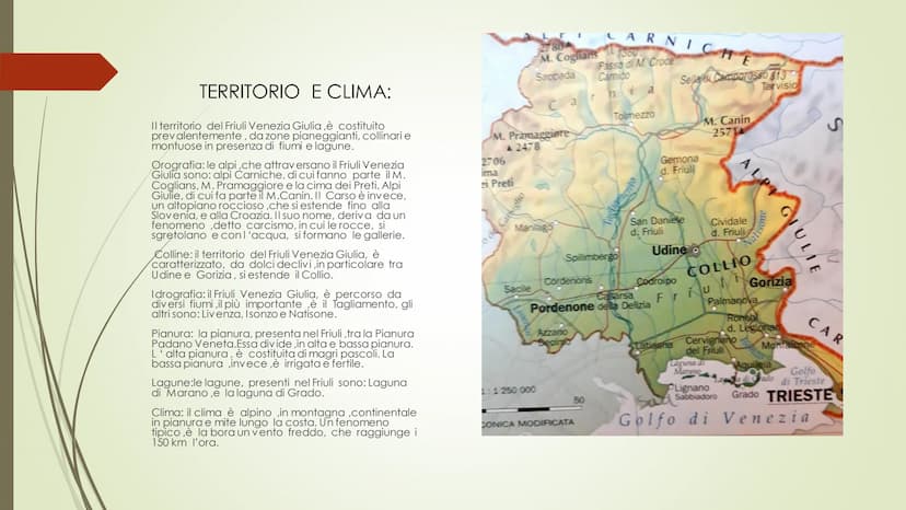 II FRIULI-VENEZIA- GIULIA.
Autore: Cimmino
Alessio. CONFINI:
IL Friuli Venezia Giulia, è una regione
dell'Italia nord orientale. Confina:a
n