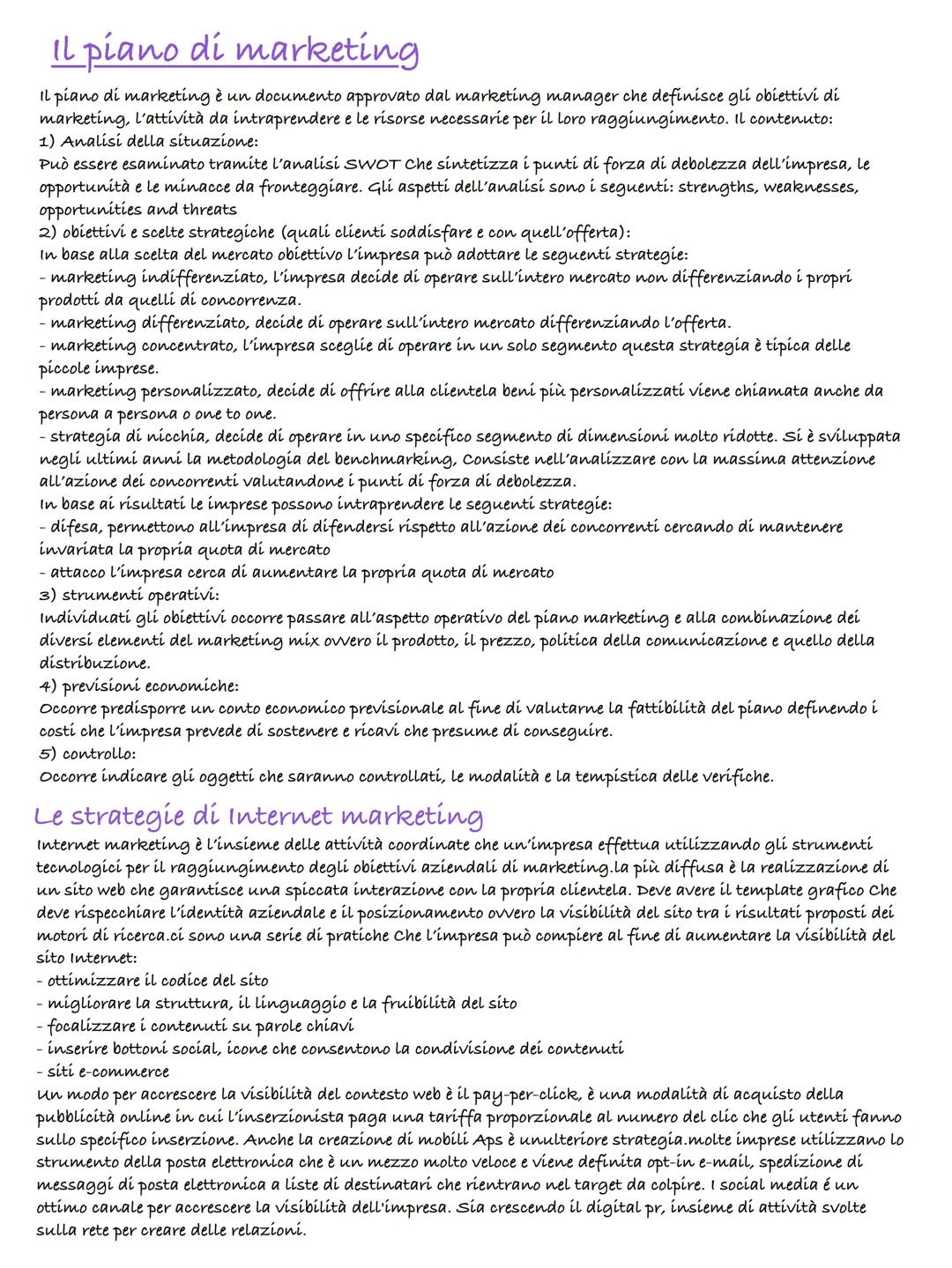 A good notebook gives you a learning experience Marketing unità 1
Funzione del marketing
Attraverso la gestione delle vendite l'impresa svol