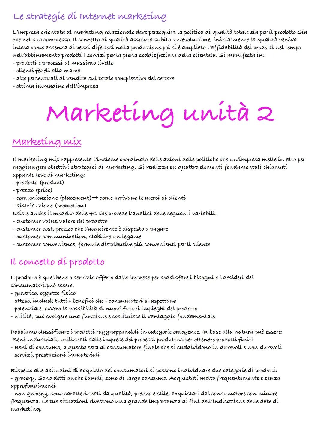 A good notebook gives you a learning experience Marketing unità 1
Funzione del marketing
Attraverso la gestione delle vendite l'impresa svol