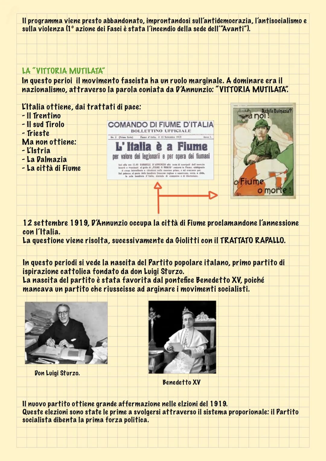 IL FASCISMO
La situazione in Italia nel Dopoguerra
1919
- nascita del partito popolare italiano.
fondazione dei fasci di combattimento.
- oc