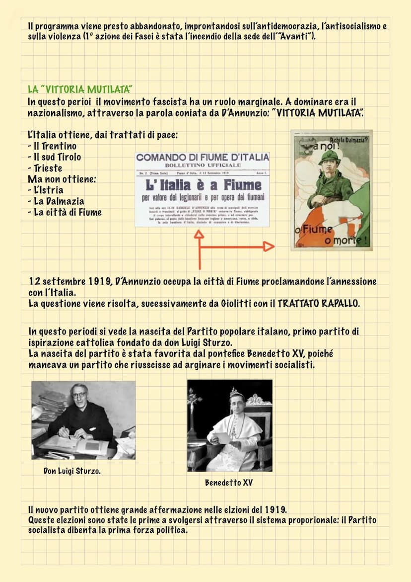 IL FASCISMO
La situazione in Italia nel Dopoguerra
1919
- nascita del partito popolare italiano.
fondazione dei fasci di combattimento.
- oc