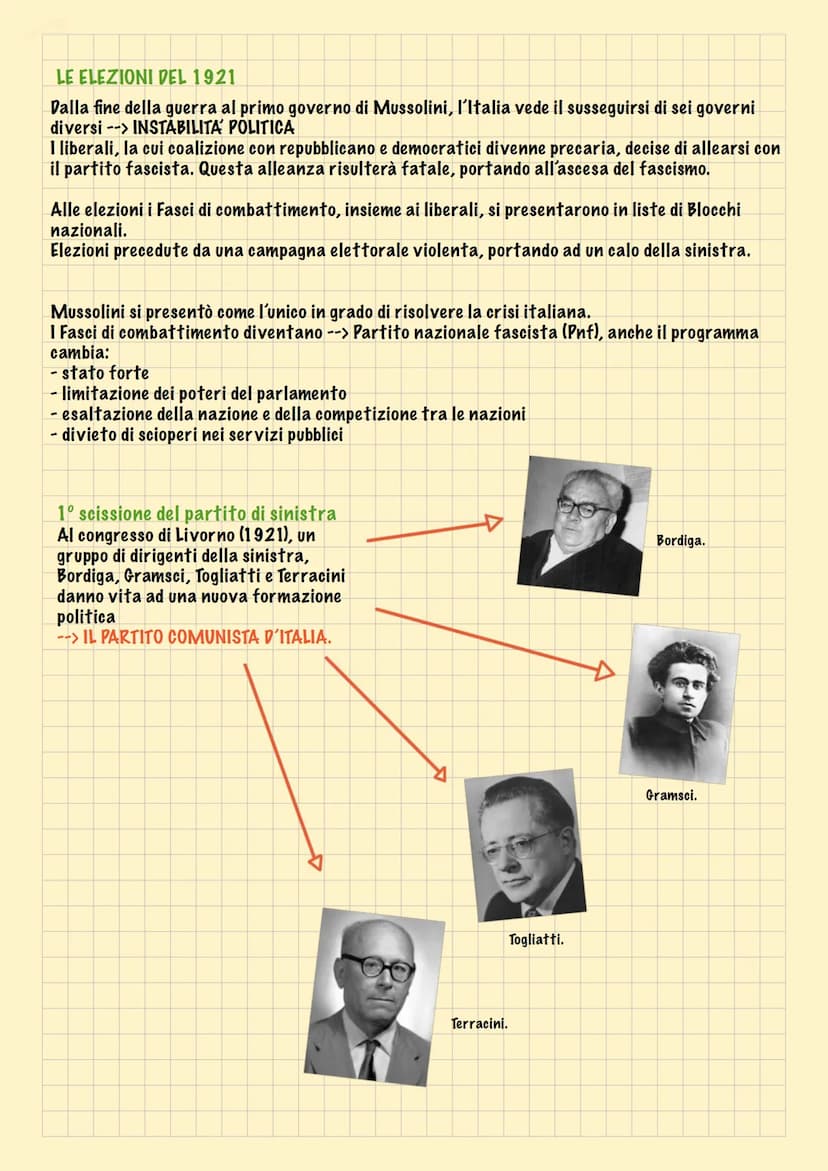 IL FASCISMO
La situazione in Italia nel Dopoguerra
1919
- nascita del partito popolare italiano.
fondazione dei fasci di combattimento.
- oc