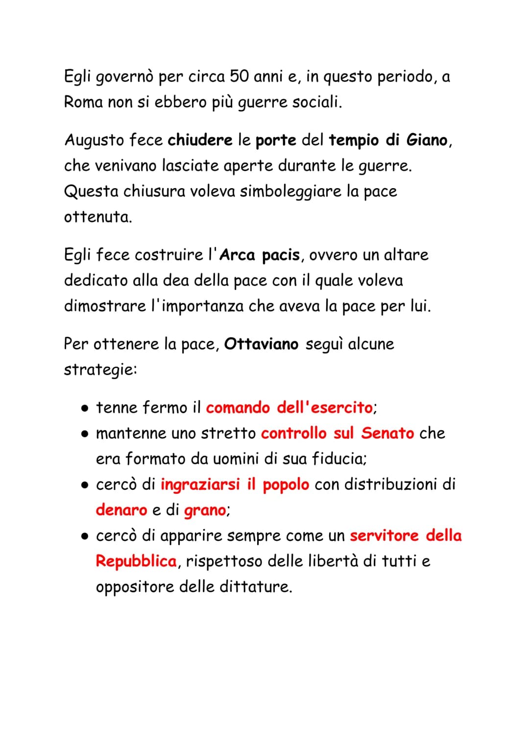 Ottaviano Augusto
La battaglia di Azio, 31 a.C., rappresenta la fine di un
secolo di lotte interne e l'inizio di un periodo di pace
per Roma