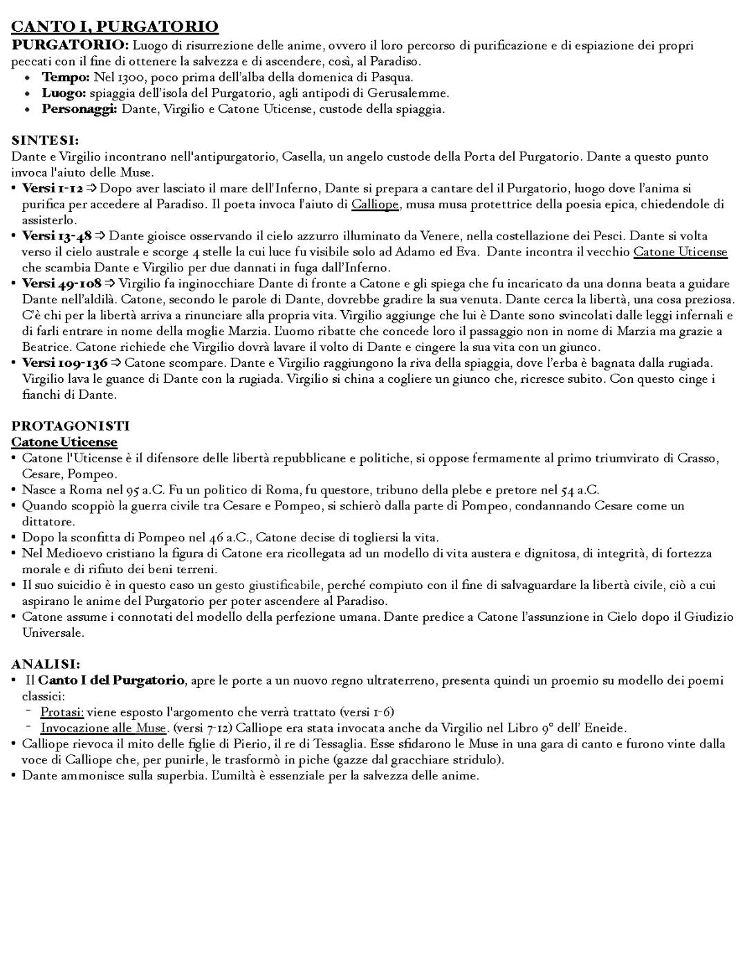 Divina Commedia: Analisi, Parafrasi e Riassunto del Primo Canto del Purgatorio - Pdf e Testo