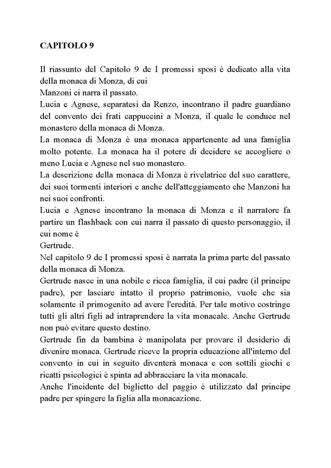 Riassunto Capitolo 9: La Monaca di Monza e i Tormenti di Gertrude
