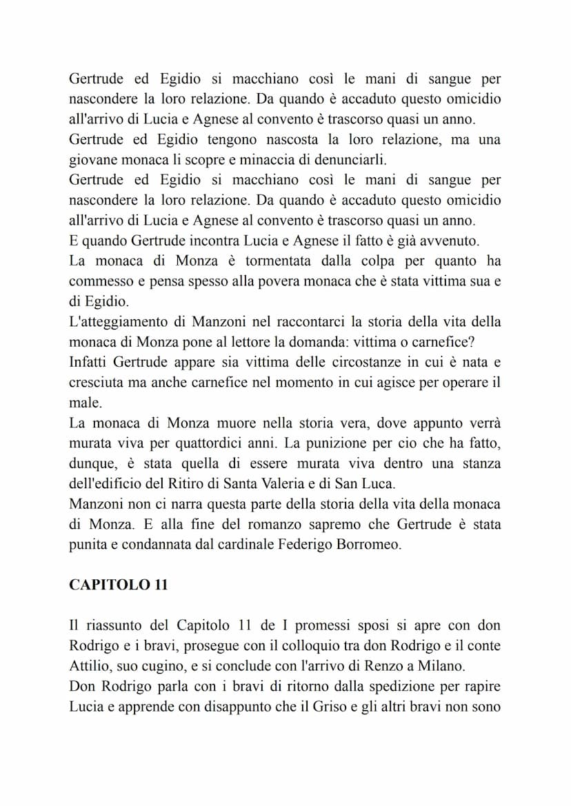 CAPITOLO 9
Il riassunto del Capitolo 9 de I promessi sposi è dedicato alla vita
della monaca di Monza, di cui
Manzoni ci narra il passato.
L