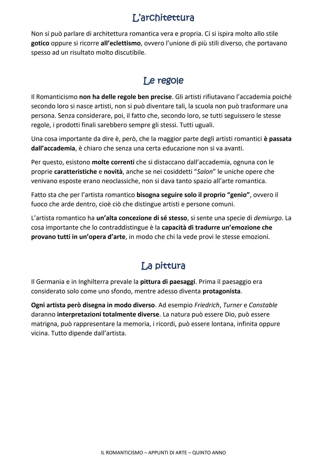 ●
●
APPUNTI DI ARTE
IL ROMANTICISMO
Neoclassicismo vs Romanticismo
Nascono quasi contemporaneamente.
In entrambi i casi gli artisti rifiutan