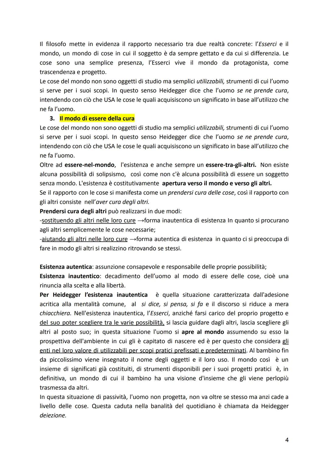 # Esistenzialismo e Heidegger

L'esistenzialismo è una corrente di pensiero che si sviluppa tra le due guerre mondiali e che
pone al centro 
