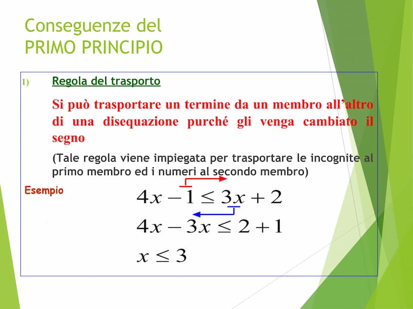 LE DISEQUAZIONI DI
PRIMO GRADO Contenuti
Disequazioni: definizione, soluzioni, grado
Classificazione
Disequazioni equivalenti
Principi di eq