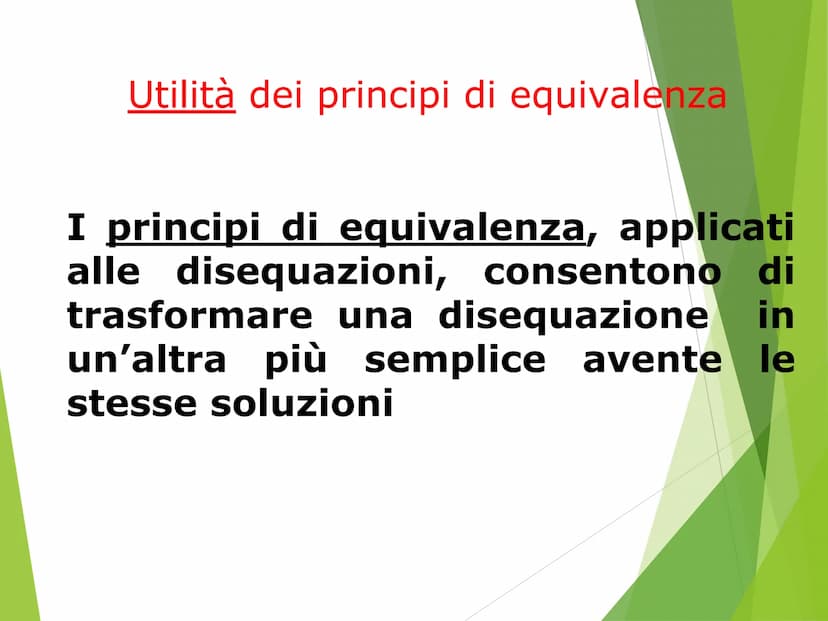 LE DISEQUAZIONI DI
PRIMO GRADO Contenuti
Disequazioni: definizione, soluzioni, grado
Classificazione
Disequazioni equivalenti
Principi di eq