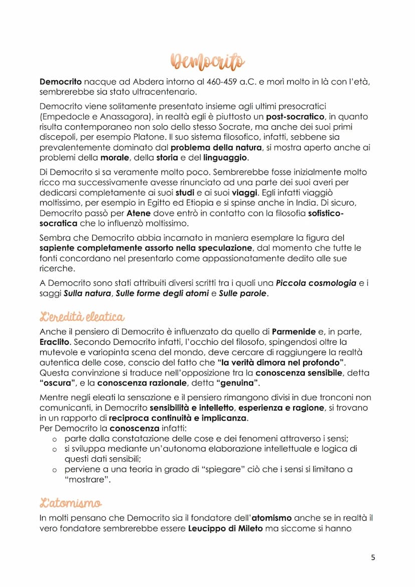 I molteplici principi della realta'
1. I fisici pluralisti
I fisici pluralisti riprendono l'indagine naturalistica dei filosofi ionici, tent