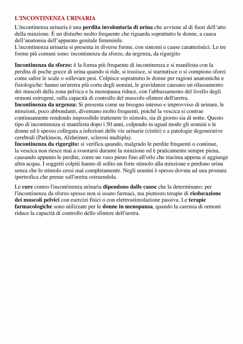Apparato urinario o escretore
L'apparato urinario (o escretore) è l'insieme degli organi e delle strutture il cui compito
è quello di filtra