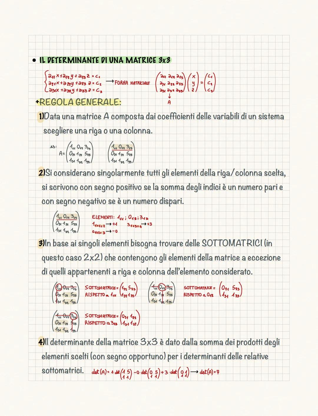 Le matrici
Una MATRICE (m x n) è una tabella di valori numerici o espressioni letterali
disposti su m righe ed n colonne in una parentesi (q