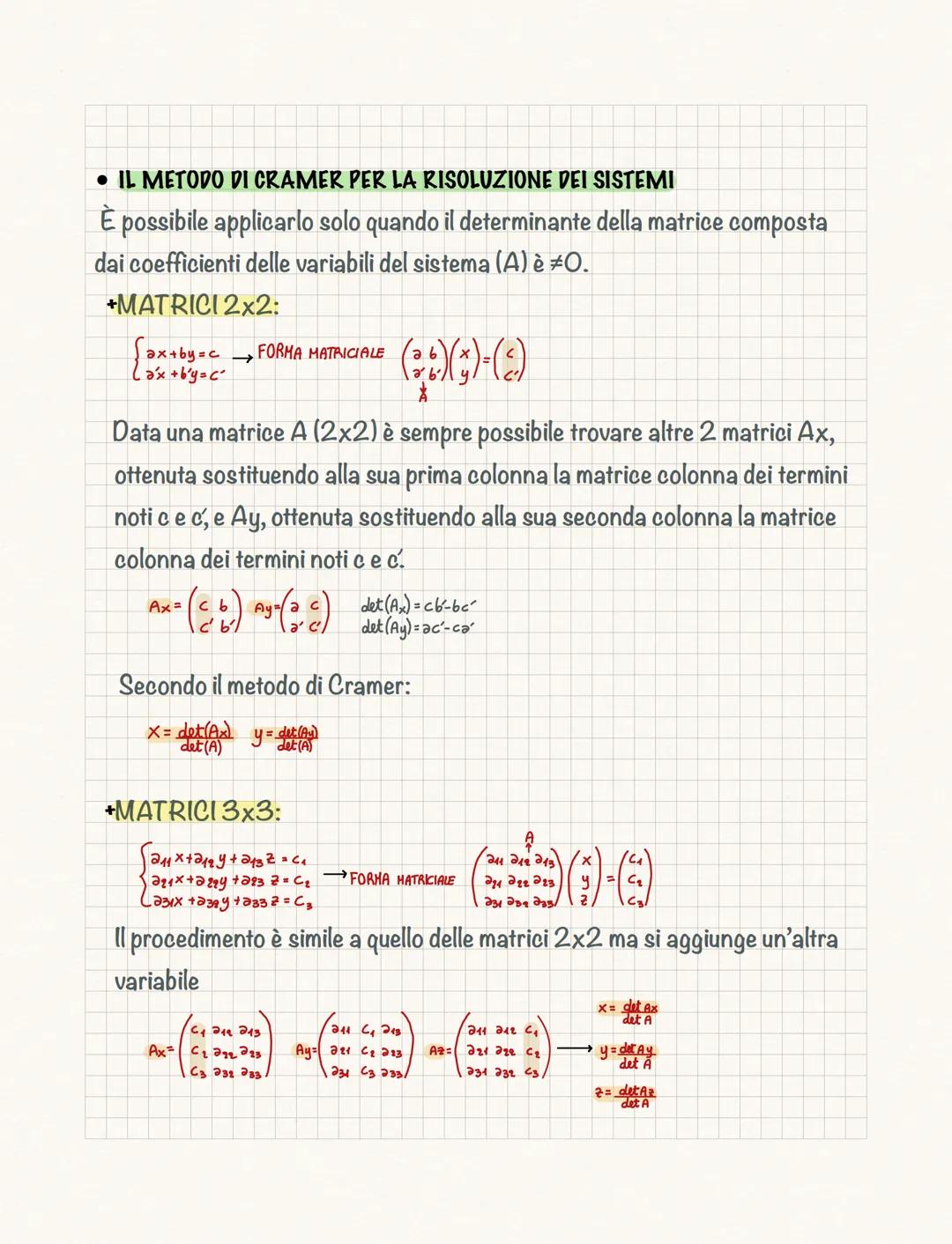 Le matrici
Una MATRICE (m x n) è una tabella di valori numerici o espressioni letterali
disposti su m righe ed n colonne in una parentesi (q