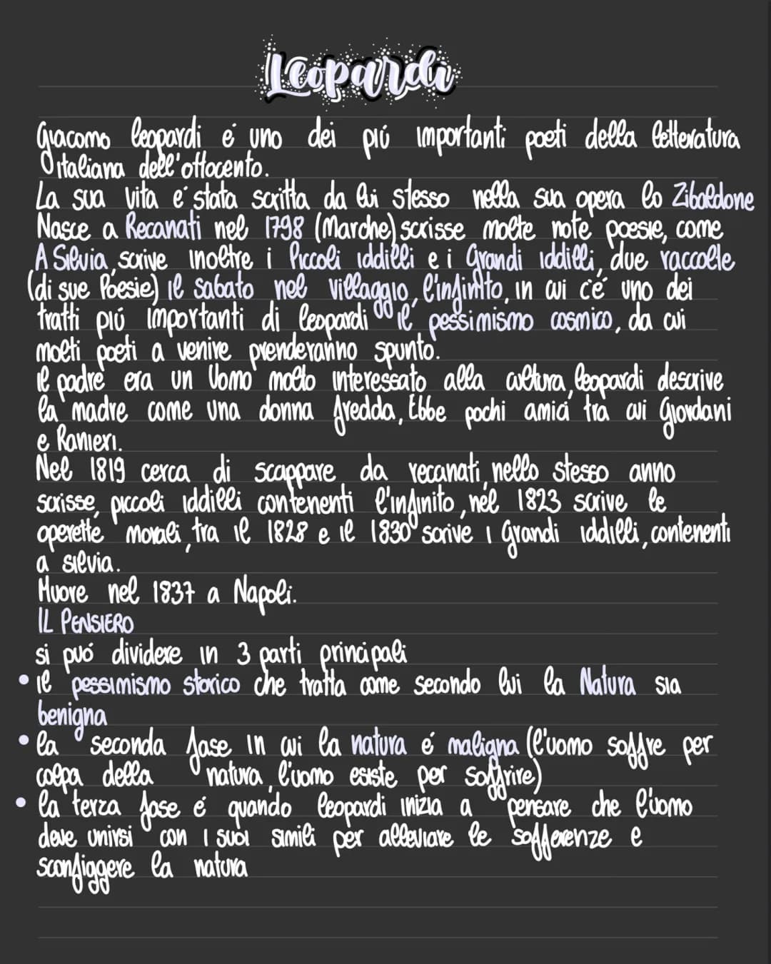 Leopardo
Giacomo leopardi e uno dei più importanti poeti della letteratura
Oitaliana dell'ottocento.
La sua vita e stata scritta da lui stes