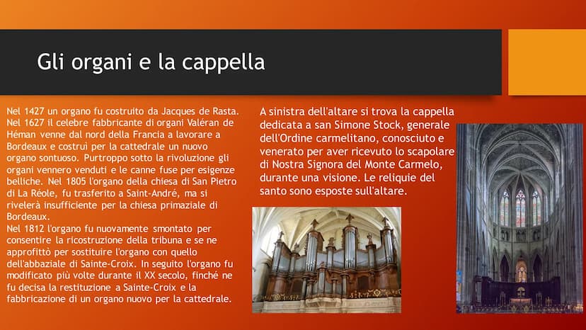 Cattedrale di Bordeaux La storia
La Cattedrale fu ricostruita su antiche fondazioni nel
secolo XI, fu consacrata da papa Urbano II nel 1096.