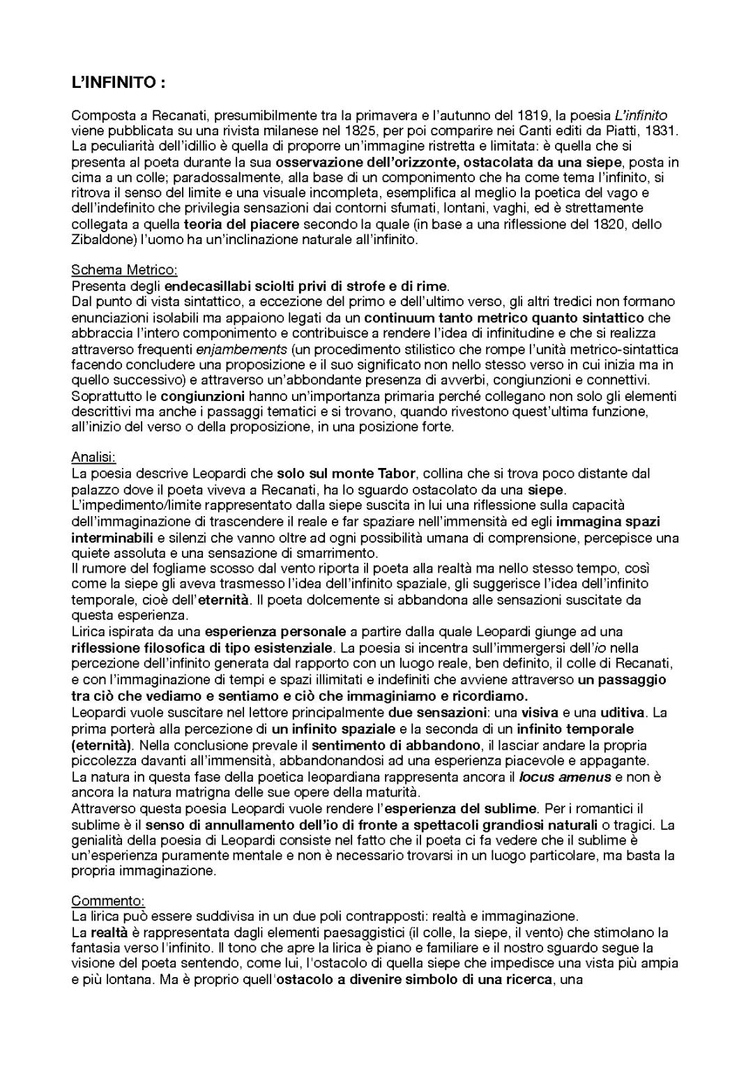 L’infinito di Leopardi 