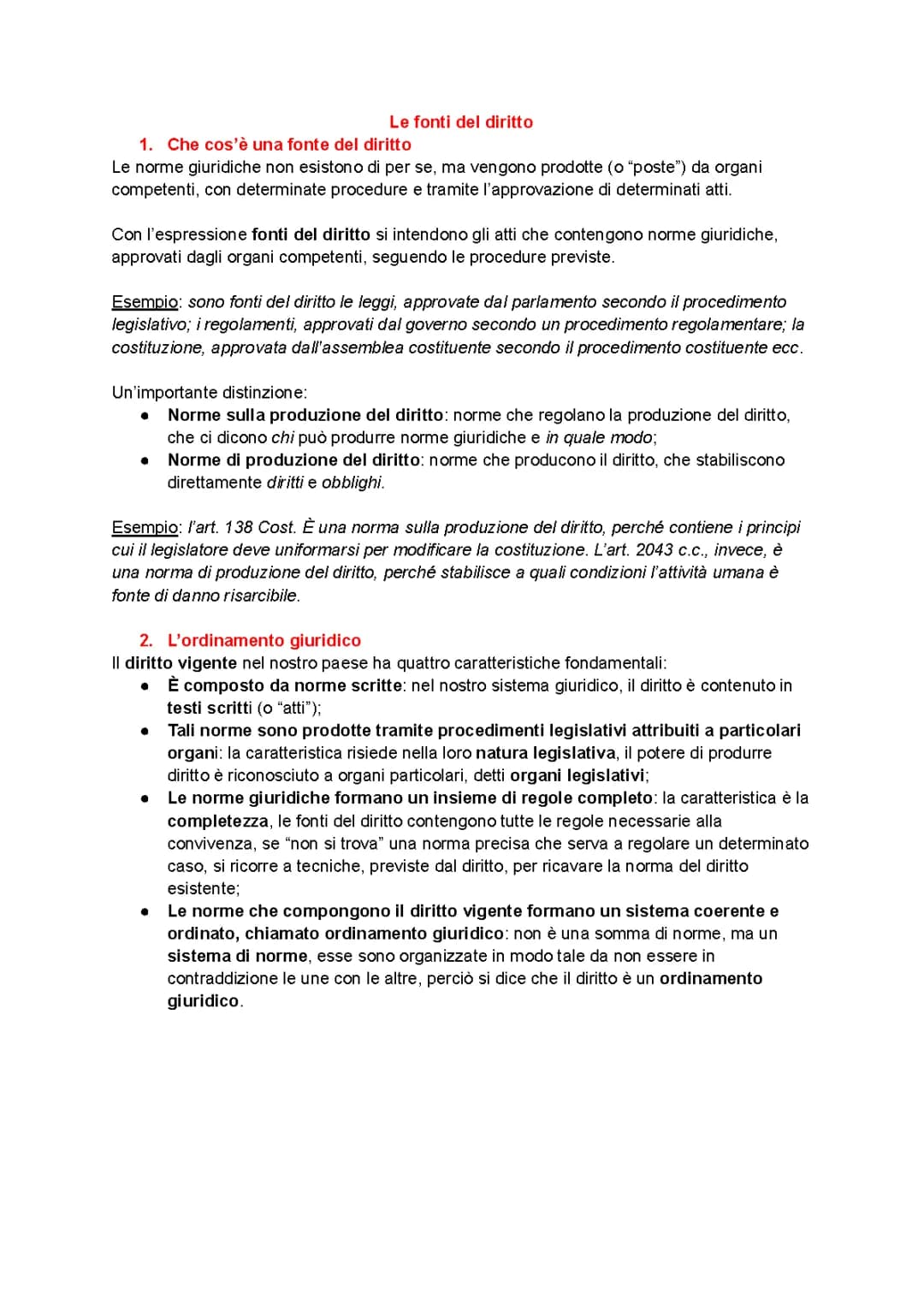 Le Fonti del Diritto: Schema e Gerarchia