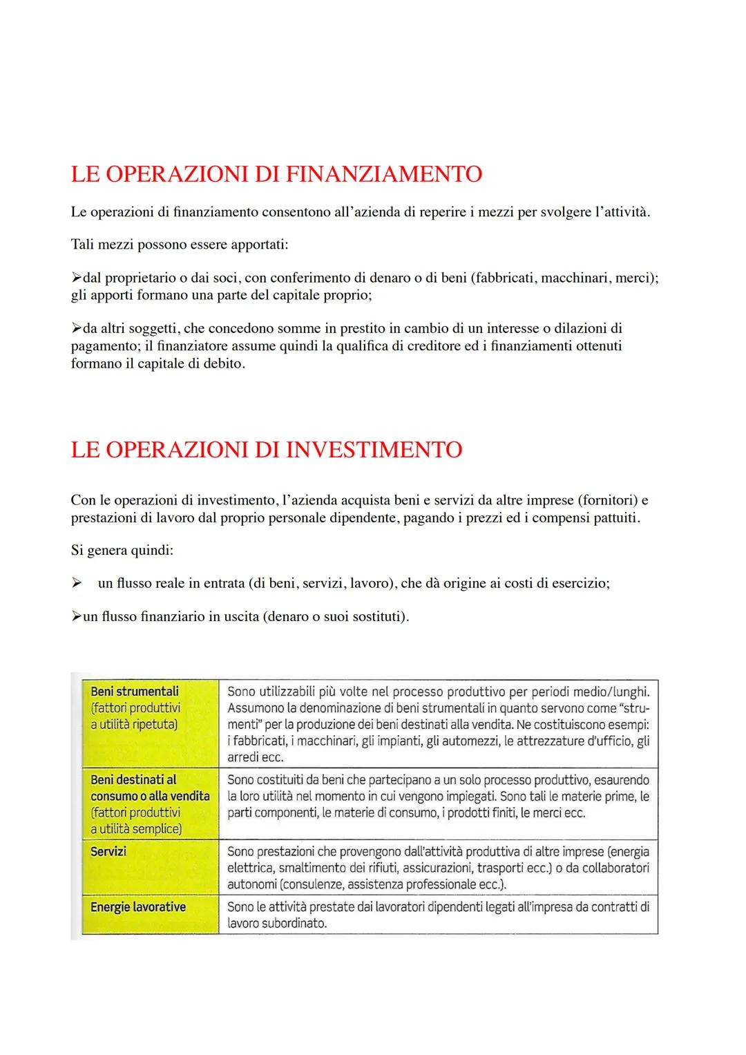 LA GESTIONE DELL'IMPRESA IL PATRIMONIO ED
IL REDDITO
• LE OPERAZIONI DI GESTIONE
LA GESTIONE AZIENDALE È FORMATA DA UNA MOLTEPLICITÀ DI OPER