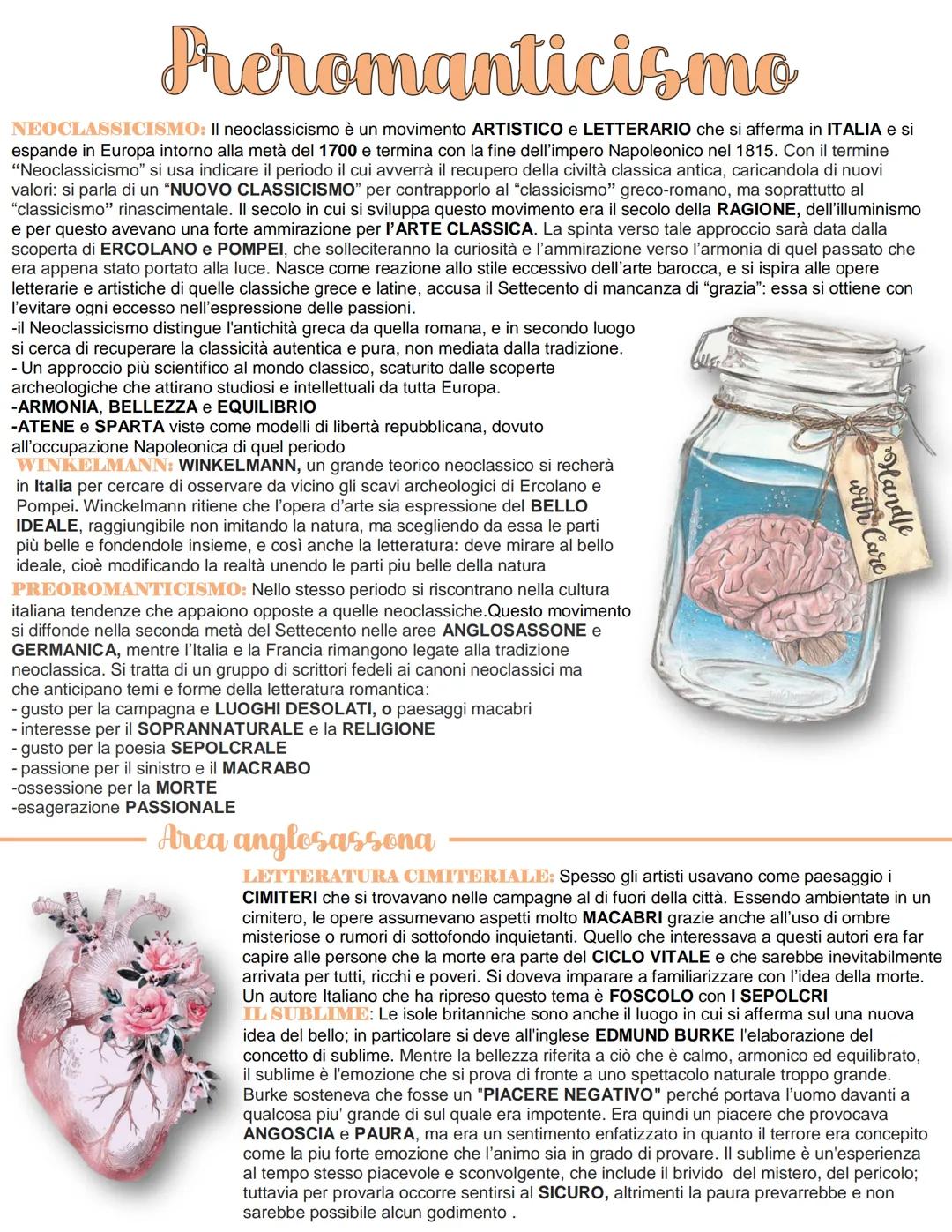 # Preromanticismo

NEOCLASSICISMO: II neoclassicismo è un movimento ARTISTICO e LETTERARIO che si afferma in ITALIA e si
espande in Europa i