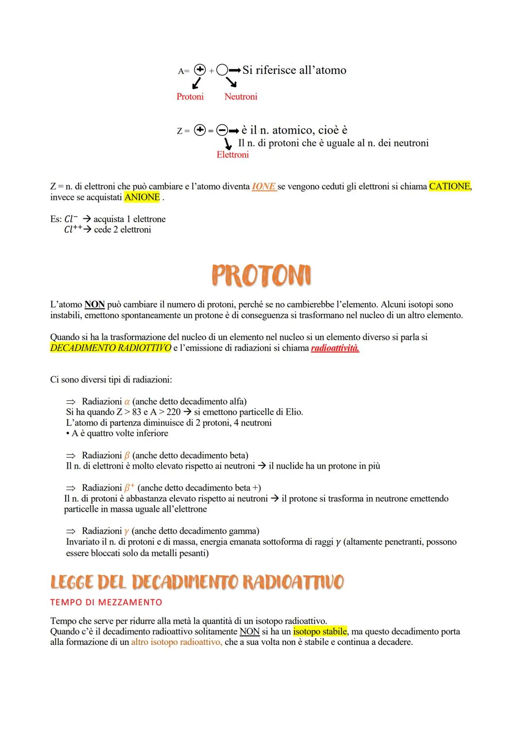 CHIMICA
Massa molecolare
somma delle masse atomiche
ATOMO ed ELEMENTO
ELEMENTO: costituito da atomi isotopi (stesso numero di PR diverso num