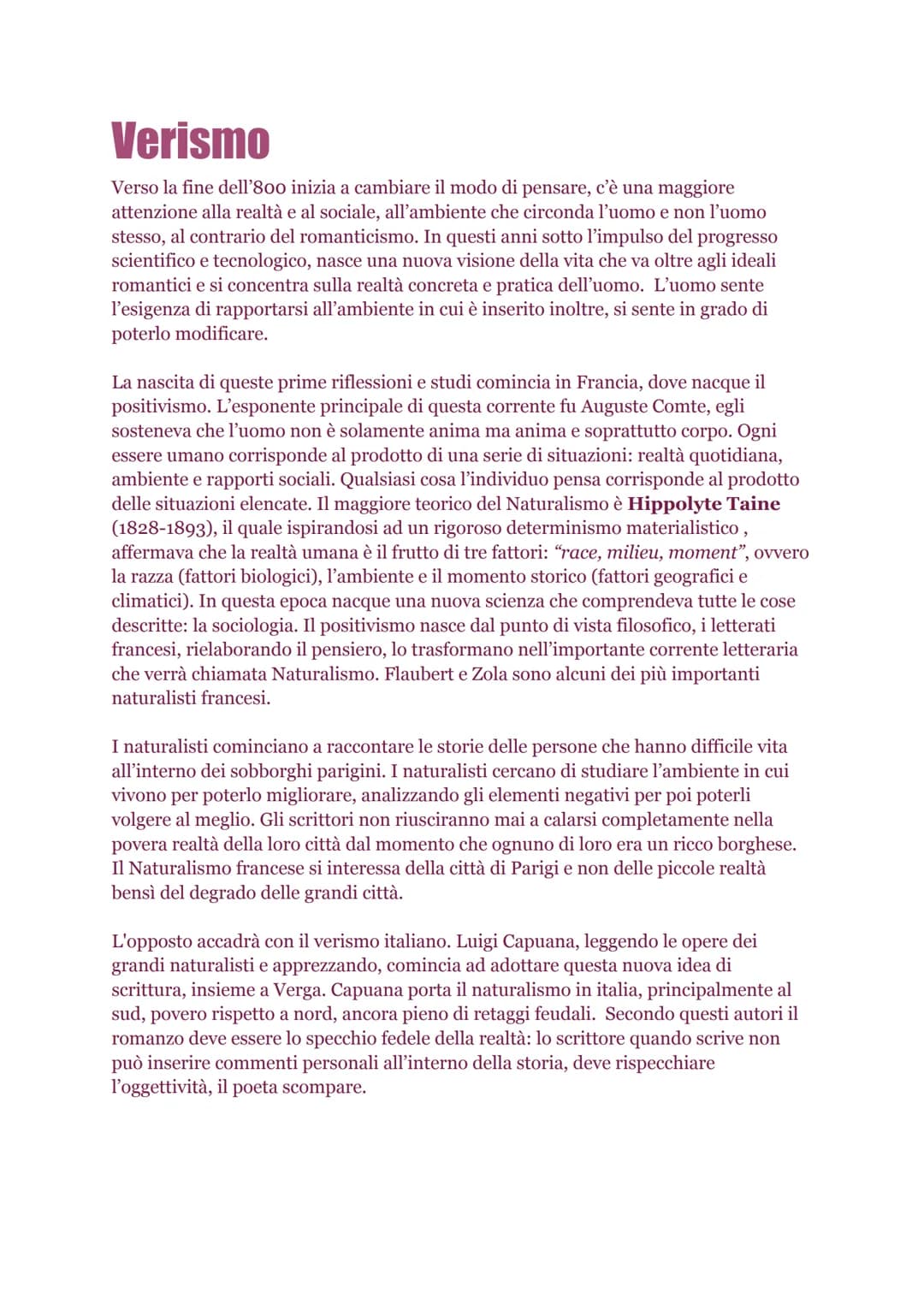 Verismo
Verso la fine dell'800 inizia a cambiare il modo di pensare, c'è una maggiore
attenzione alla realtà e al sociale, all'ambiente che 