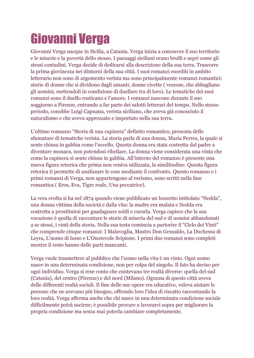 Verismo
Verso la fine dell'800 inizia a cambiare il modo di pensare, c'è una maggiore
attenzione alla realtà e al sociale, all'ambiente che 