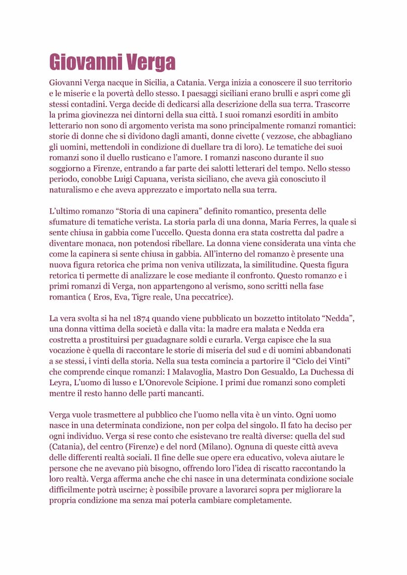 Verismo
Verso la fine dell'800 inizia a cambiare il modo di pensare, c'è una maggiore
attenzione alla realtà e al sociale, all'ambiente che 