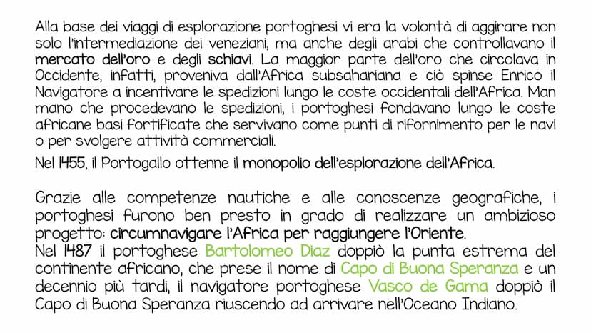 La conquista del NUOVO
Mondo e gli imperi coloniali
una nuova via per l'oriente: le esplorazioni portoghesi
Il XV e il XVI secolo sono carat