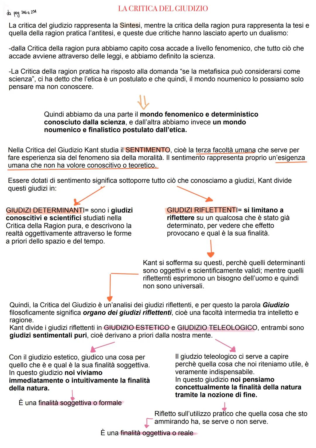 LA CRITICA DEL GIUDIZIO
da
La critica del giudizio rappresenta la Sintesi, mentre la critica della ragion pura rappresenta la tesi e
quella 