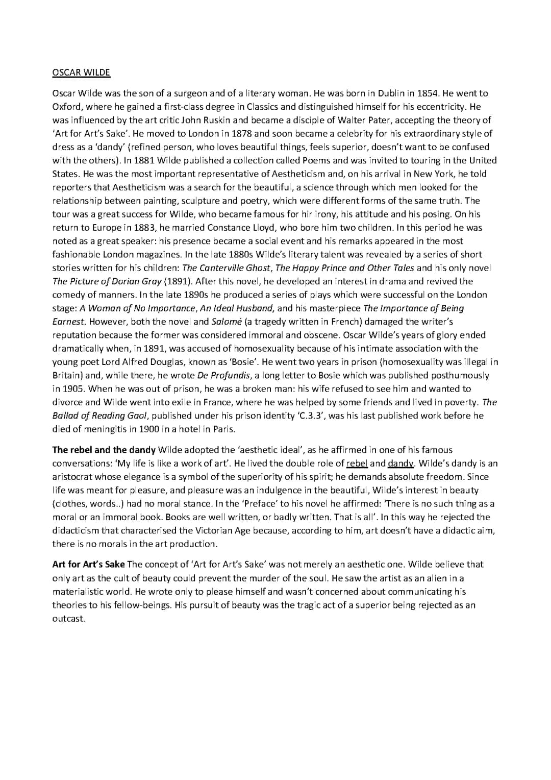 Oscar Wilde for Kids - Easy Biography & The Picture of Dorian Gray Summary