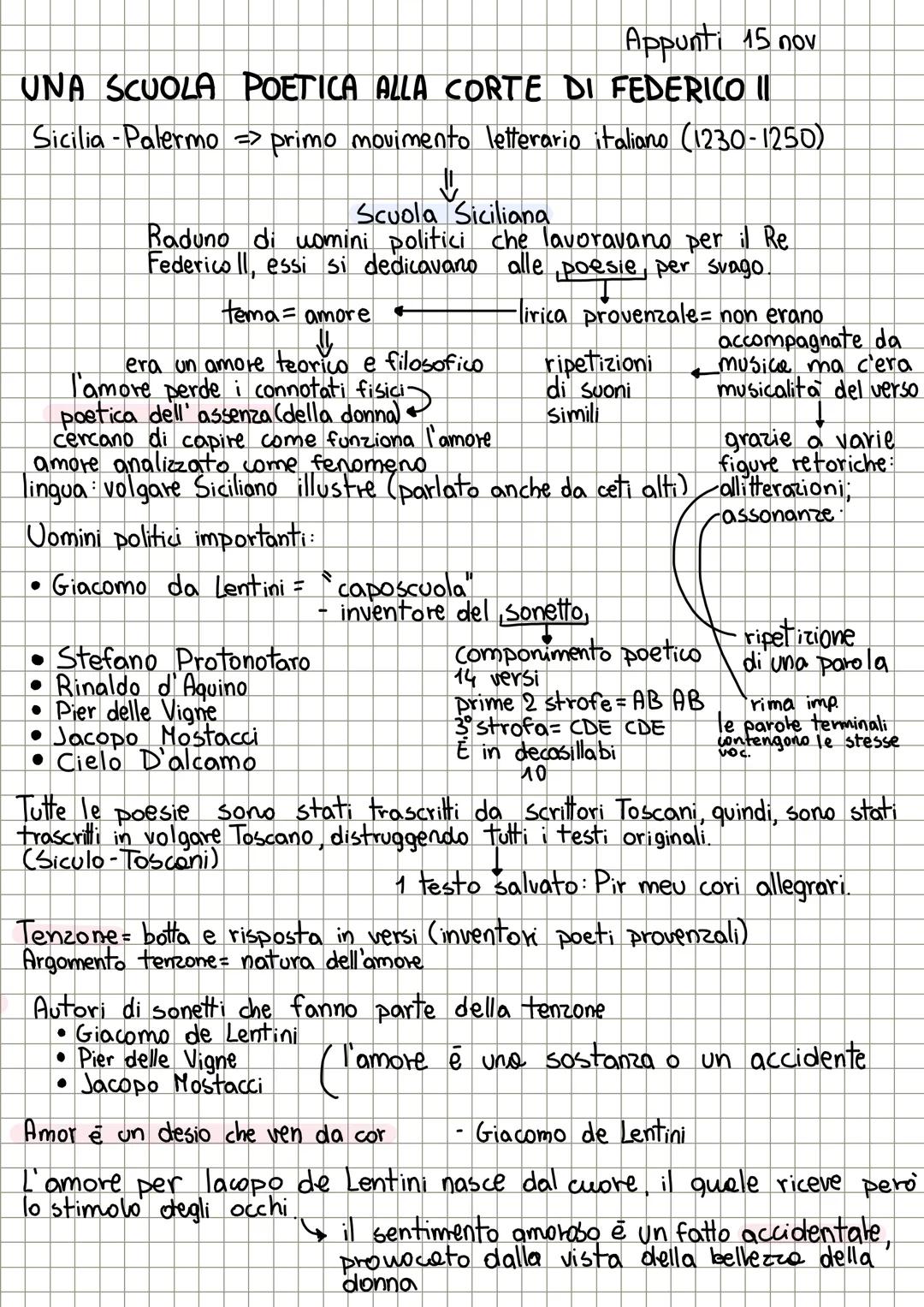 Appunti 15 που

UNA SCUOLA POETICA ALLA CORTE DI FEDERICO II
Sicilia -Palermo => primo movimento letterario italiano (1230-1250)

Scuola Sic