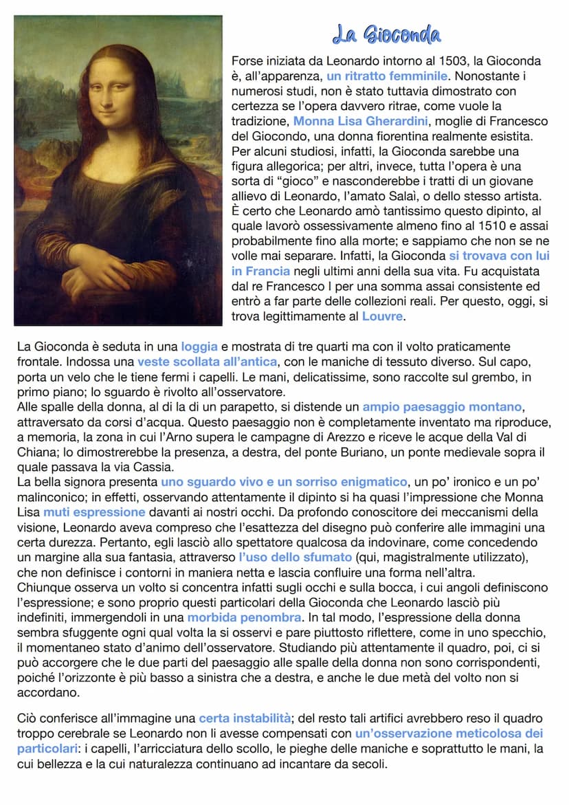 Leonardo Da Vinci
Leonardo (Vinci, Firenze 1452 - castello di Cloux, presso Amboise 1519) fu uno dei
massimi artefici del Rinascimento: pitt