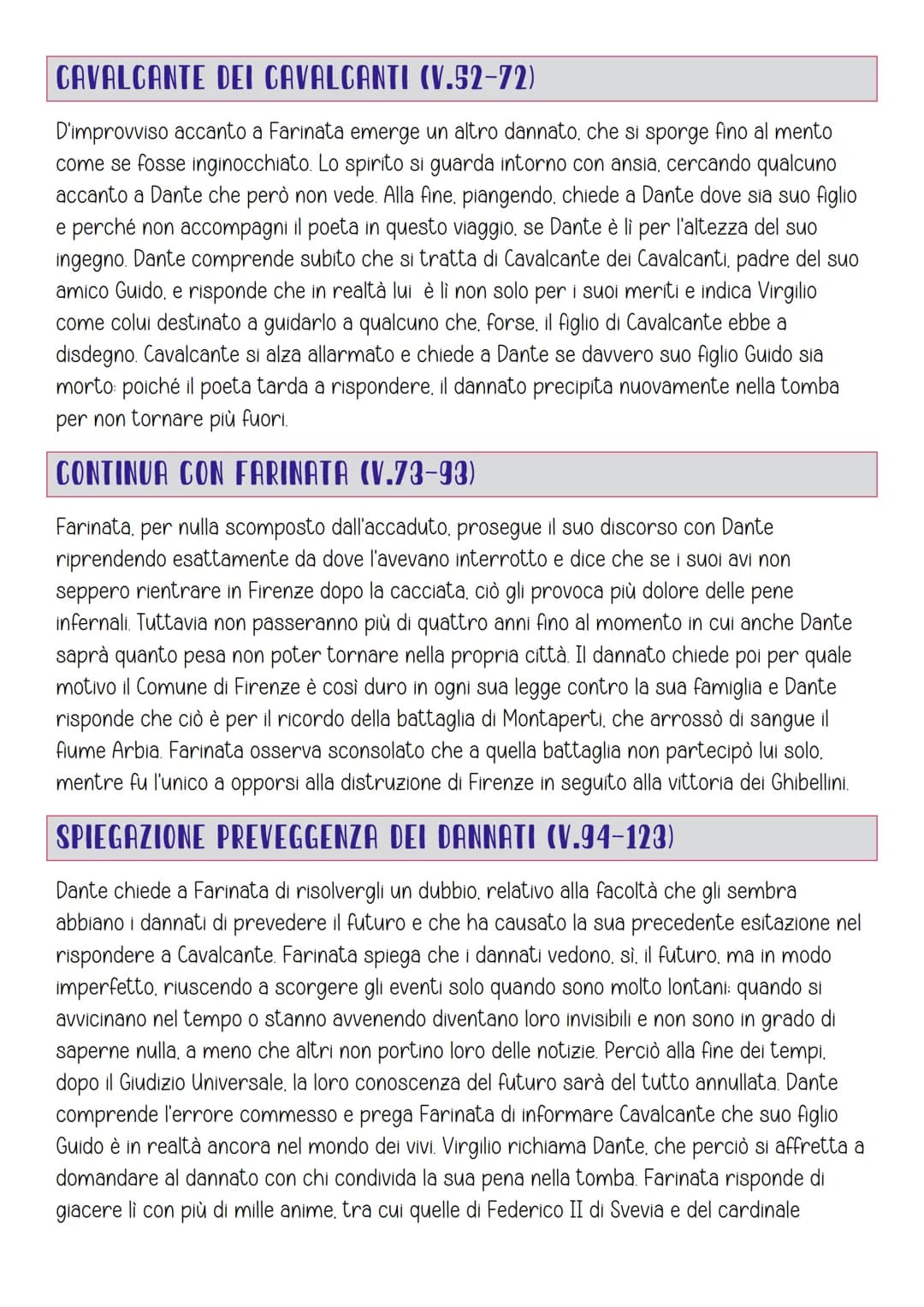 Canto X
ARGOMENTO
Ancora nella città di Dite. pena degli eresiarchi. Incontro con Farinata Degli Uberti.
discorso politico su Firenze. Appar