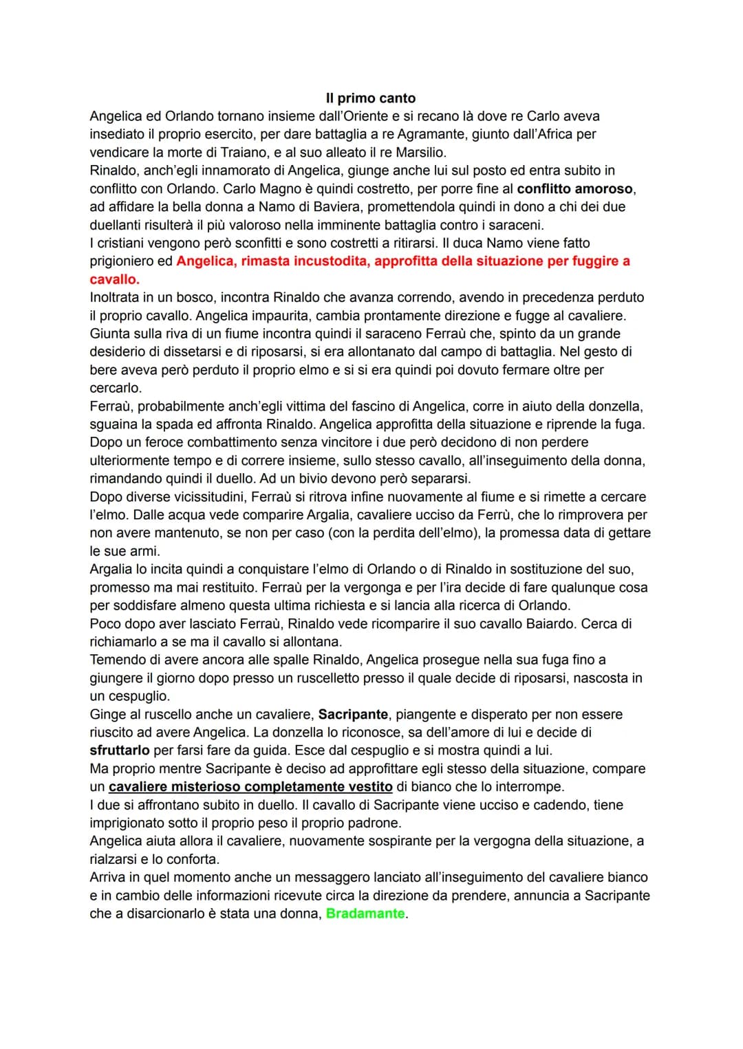 Il primo canto
Angelica ed Orlando tornano insieme dall'Oriente e si recano là dove re Carlo aveva
insediato il proprio esercito, per dare b