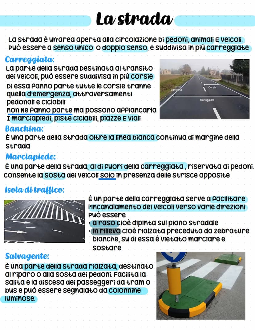 Patente 2023
/ La strada
La strada é un'area aperta alla circolazione Di pedoni, animali e veicoli.
Può essere a senso unico o doppio senso,