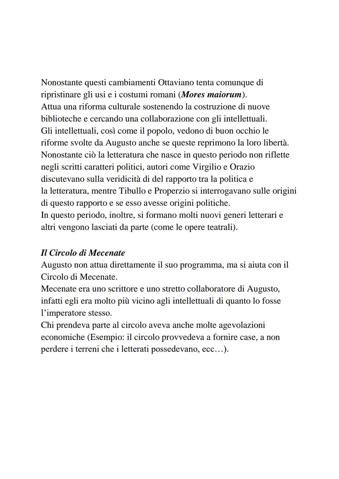 Contesto storico: L'età di Augusto
Con l'età di Augusto si intende il periodo che inizia dalla morte di
Cesare (nel 44 a. C.) e si conclude 