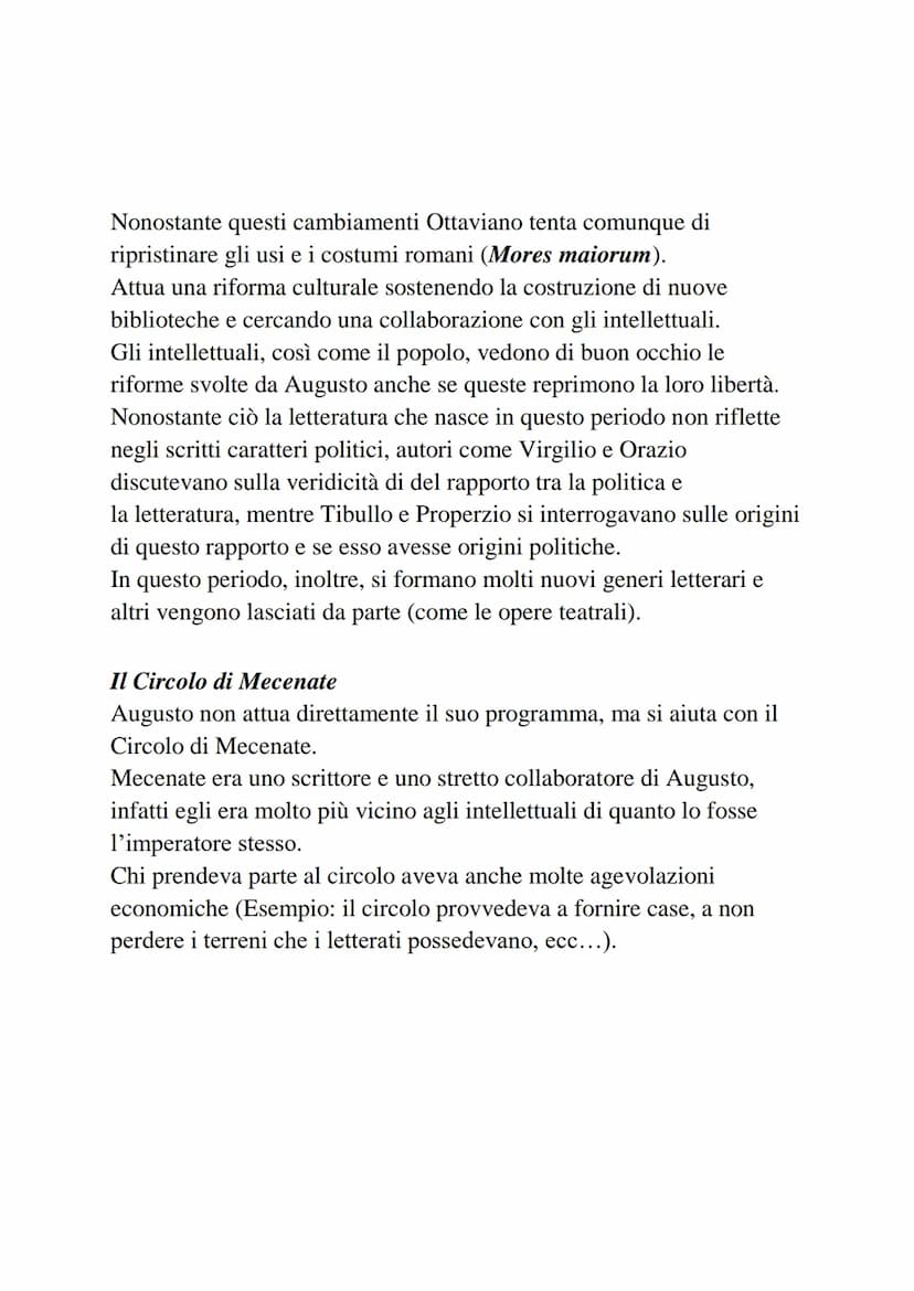 Contesto storico: L'età di Augusto
Con l'età di Augusto si intende il periodo che inizia dalla morte di
Cesare (nel 44 a. C.) e si conclude 